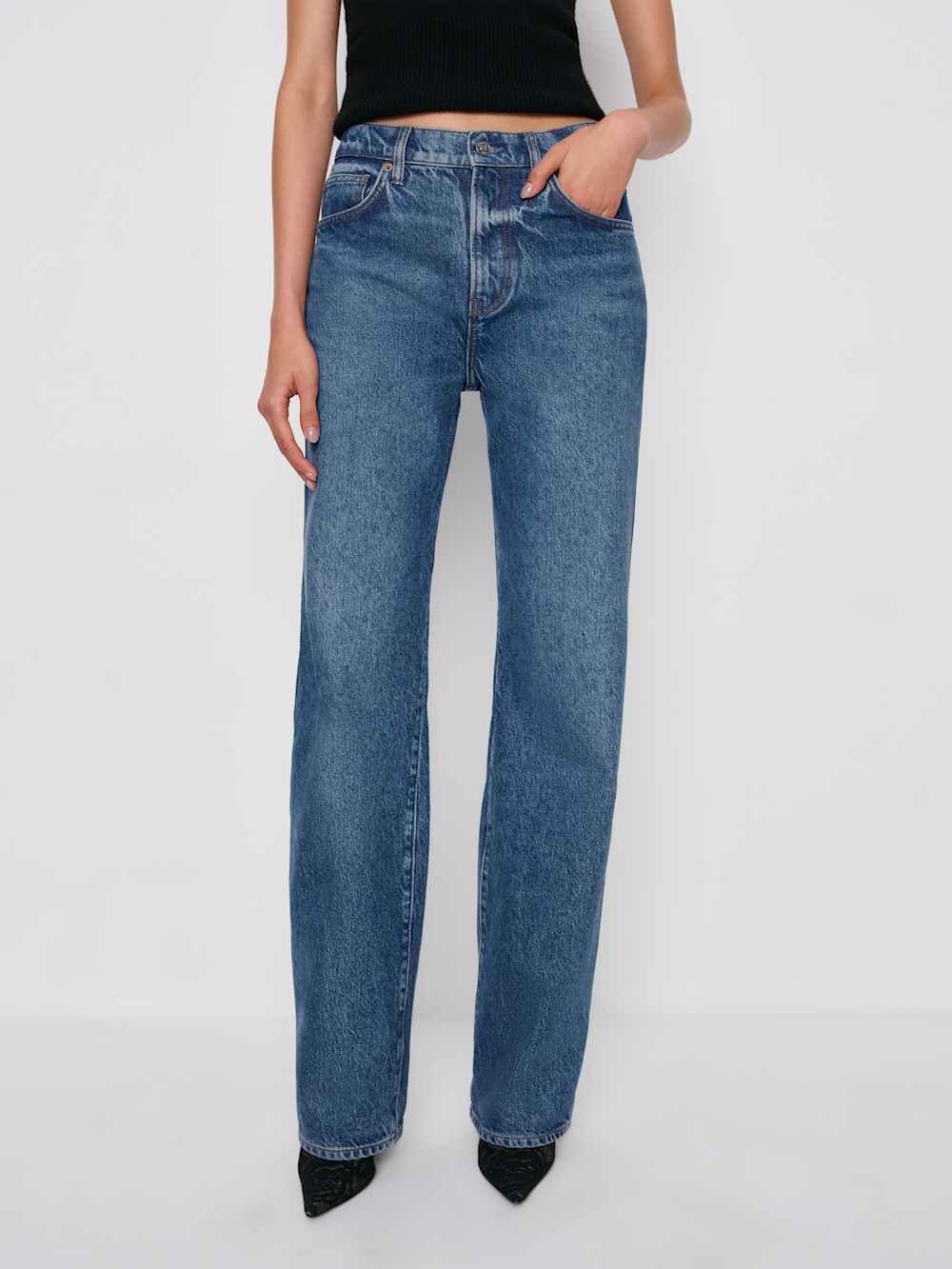 NWT REFORMATION ($258) Val 90s Mid Rise Straight-Leg Jeans